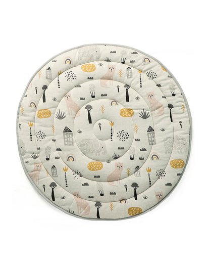 Pluchi Woodland Multicolor Cotton Knitted Quilted Playmat for Babies-Anti Skid & Soft-0M+