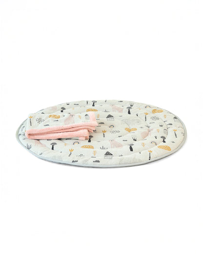 Pluchi Woodland Multicolor Cotton Knitted Quilted Playmat for Babies-Anti Skid & Soft-0M+