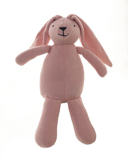 Pluchi Rabbit Blossom Pink 100% Cotton Knitted Soft Toy-Promotes Tactile Stimulation-Plush Cuddly Toy For Newborn