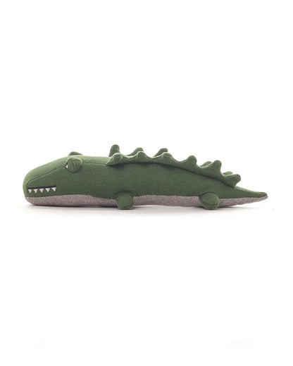 Pluchi Junior Jaws Green Cotton Knitted Soft Toy-Promotes Visual Stimulation-Plush Cuddly Toy For Newborn