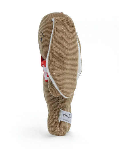 Pluchi Mr. Bunny Rabbit Natural Light Brown Cotton Knitted Soft Toy-Promotes Tactile Stimulation-Plush Cuddly Toy For Newborn