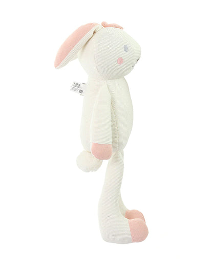 Pluchi Berry Bunny Baby Pink Cotton Knitted Soft Toy-Promotes Tactile Stimulation-Plush Cuddly Toy For Newborn