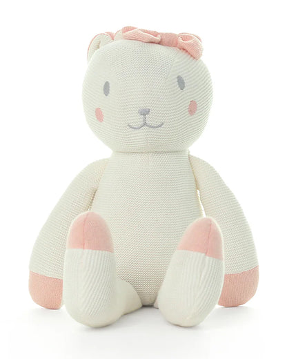 Pluchi Berry Bunny Baby Pink Cotton Knitted Soft Toy-Promotes Tactile Stimulation-Plush Cuddly Toy For Newborn