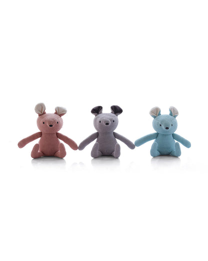 Pluchi Jerry Mouse Blush Pink Cotton Knitted Soft Toy-Promotes Visual Stimulation-Plush Cuddly Toy For Newborn