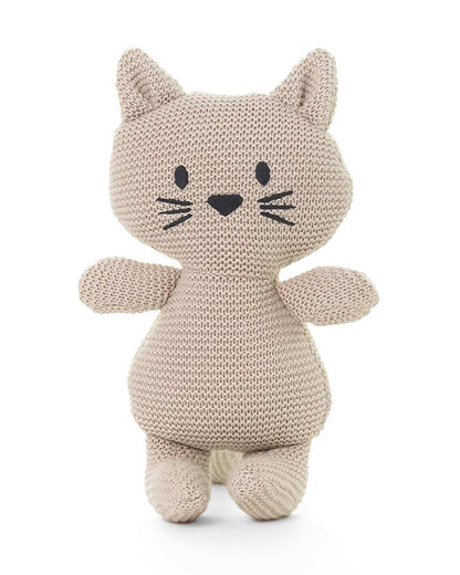 Pluchi Kitty Cat Pale Whisper Cotton Knitted Soft Toy-Promotes Tactile Stimulation-Plush Cuddly Toy For Newborn