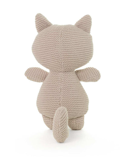 Pluchi Kitty Cat Pale Whisper Cotton Knitted Soft Toy-Promotes Tactile Stimulation-Plush Cuddly Toy For Newborn