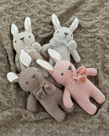 Pluchi Toto Bear Grey-Cotton Knitted Plush Rattle Soft Toy-Promotes Tactile Stimulation-Plush Cuddly Toy For Newborn
