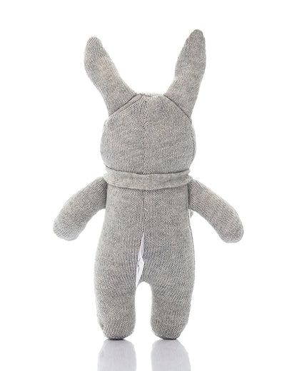 Pluchi Toto Bear Grey-Cotton Knitted Plush Rattle Soft Toy-Promotes Tactile Stimulation-Plush Cuddly Toy For Newborn
