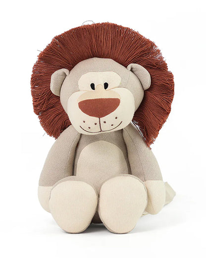 Pluchi Simba Backpack-Soft Knitted Cotton Bag-with Adjustable Straps-Oat & Natural-For Toddlers