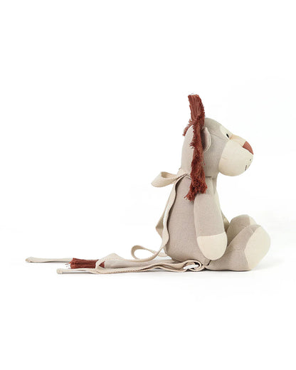 Pluchi Simba Backpack-Soft Knitted Cotton Bag-with Adjustable Straps-Oat & Natural-For Toddlers