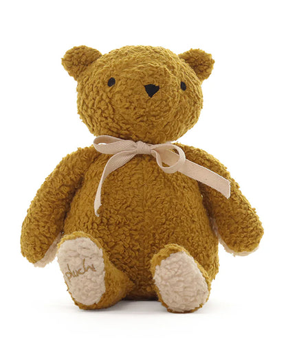 Pluchi Mr. Fluff Honey Gold Cotton Knitted Soft Toy-Promotes Tactile Stimulation-Plush Cuddly Toy For Newborn