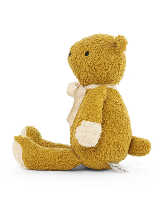 Pluchi Mr. Fluff Honey Gold Cotton Knitted Soft Toy-Promotes Tactile Stimulation-Plush Cuddly Toy For Newborn