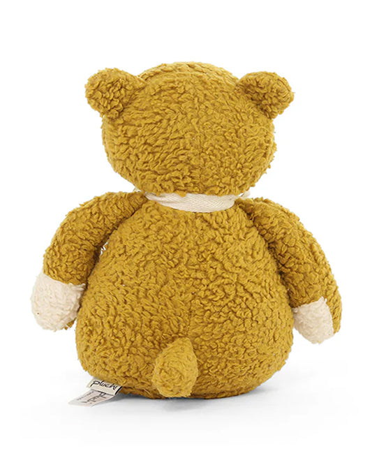 Pluchi Mr. Fluff Honey Gold Cotton Knitted Soft Toy-Promotes Tactile Stimulation-Plush Cuddly Toy For Newborn