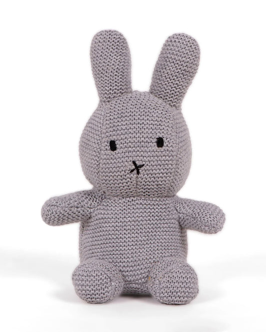 Pluchi Bobby Grey 100% Cotton Knitted Soft Toy-Promotes Visual Stimulation-For Newborn