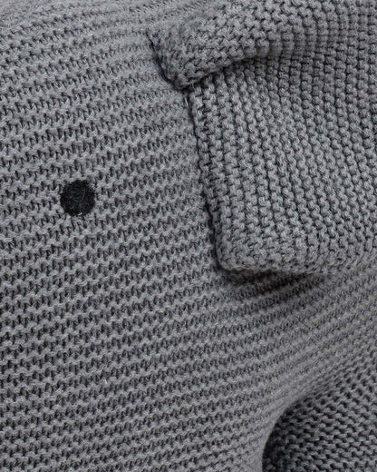 Pluchi Elephant Grey 100% Cotton Knitted Soft Toy-Promotes Tactile Stimulation-Plush Cuddly Toy For Newborn