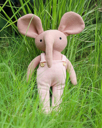 Pluchi Hulk Pale Pink-Cotton Knitted Soft Toy-Promotes Tactile Stimulation-Plush Cuddly Toy For Newborn