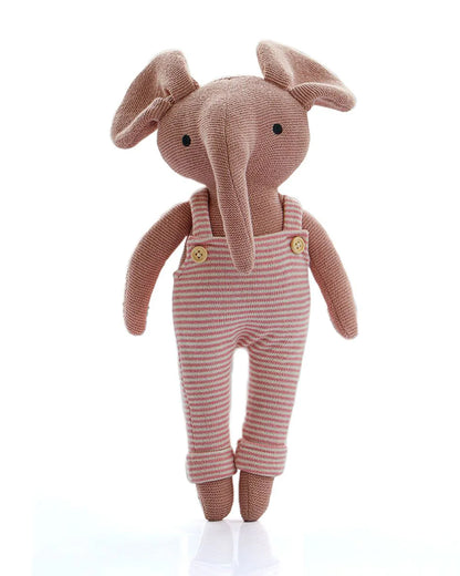 Pluchi Hulk Pale Pink-Cotton Knitted Soft Toy-Promotes Tactile Stimulation-Plush Cuddly Toy For Newborn