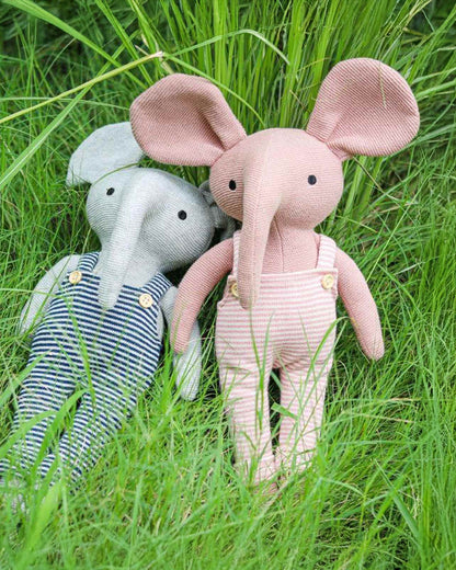 Pluchi Hulk Pale Pink-Cotton Knitted Soft Toy-Promotes Tactile Stimulation-Plush Cuddly Toy For Newborn