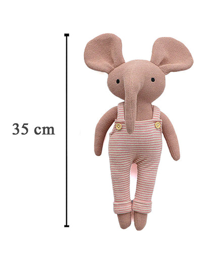 Pluchi Hulk Pale Pink-Cotton Knitted Soft Toy-Promotes Tactile Stimulation-Plush Cuddly Toy For Newborn