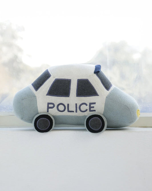 Pluchi Police Car-100% Cotton Knitted Soft Toy-Promotes Visual Stimulation-For Newborn
