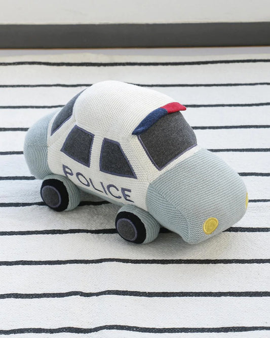 Pluchi Police Car-100% Cotton Knitted Soft Toy-Promotes Visual Stimulation-For Newborn