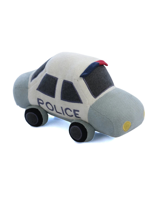 Pluchi Police Car-100% Cotton Knitted Soft Toy-Promotes Visual Stimulation-For Newborn