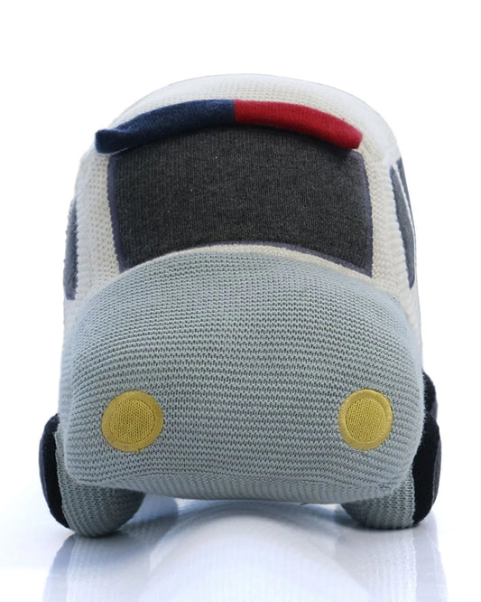 Pluchi Police Car-100% Cotton Knitted Soft Toy-Promotes Visual Stimulation-For Newborn