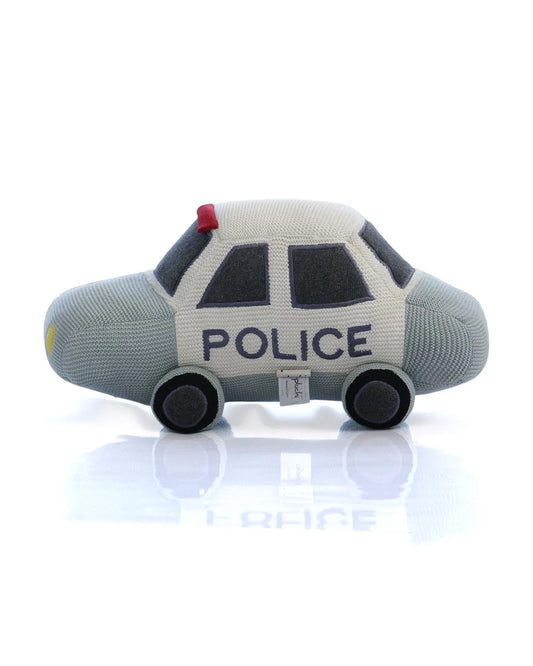 Pluchi Police Car-100% Cotton Knitted Soft Toy-Promotes Visual Stimulation-For Newborn