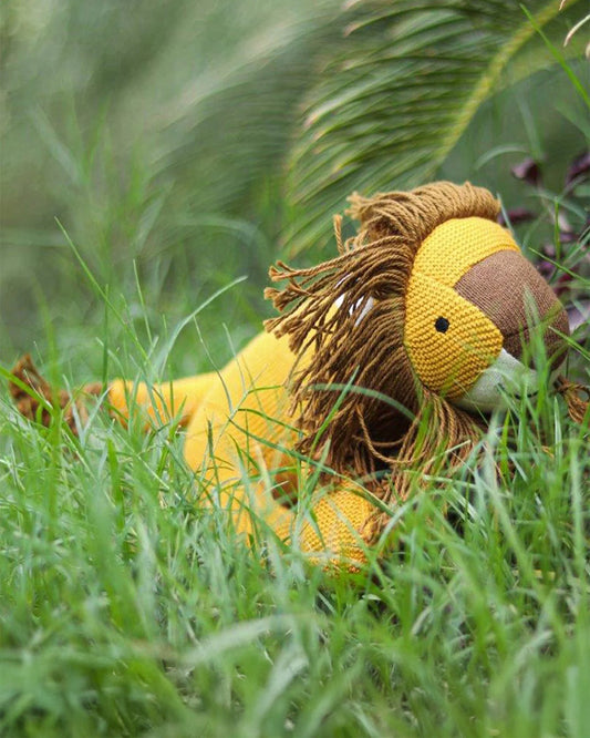 Pluchi Baby Lion Tuscan Sun-Cotton Knitted Soft Toy-Promotes Imaginative Play-Plush Cuddly Toy For Newborn