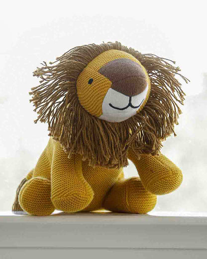 Pluchi Baby Lion Tuscan Sun-Cotton Knitted Soft Toy-Promotes Imaginative Play-Plush Cuddly Toy For Newborn