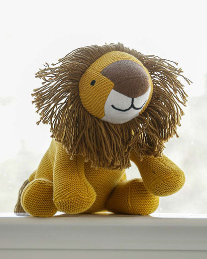 Pluchi Baby Lion Tuscan Sun-Cotton Knitted Soft Toy-Promotes Imaginative Play-Plush Cuddly Toy For Newborn