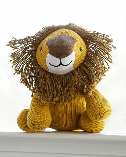 Pluchi Baby Lion Tuscan Sun-Cotton Knitted Soft Toy-Promotes Imaginative Play-Plush Cuddly Toy For Newborn