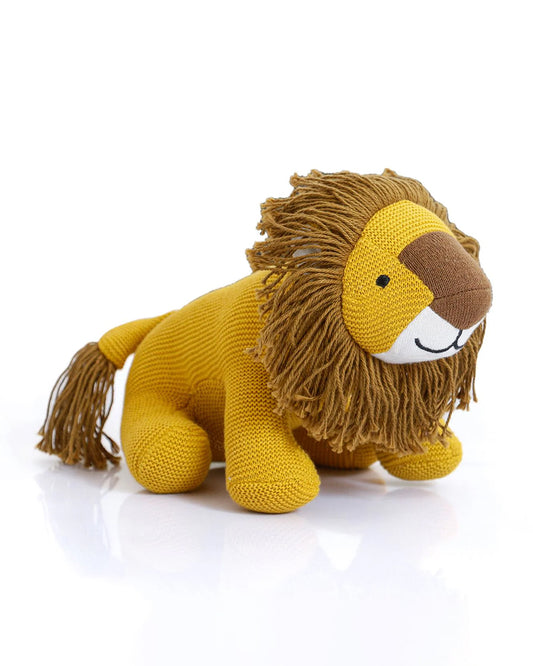 Pluchi Baby Lion Tuscan Sun-Cotton Knitted Soft Toy-Promotes Imaginative Play-Plush Cuddly Toy For Newborn