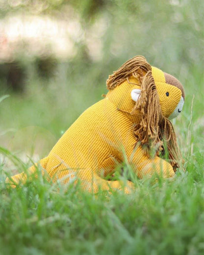 Pluchi Baby Lion Tuscan Sun-Cotton Knitted Soft Toy-Promotes Imaginative Play-Plush Cuddly Toy For Newborn