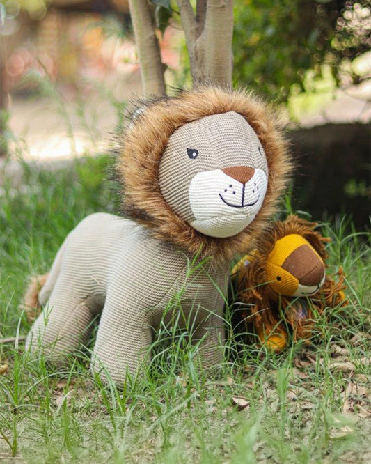 Pluchi Baby Lion Tuscan Sun-Cotton Knitted Soft Toy-Promotes Imaginative Play-Plush Cuddly Toy For Newborn