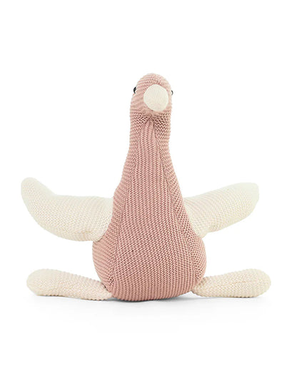 Pluchi Chuckles Bird Pale Pink-Cotton Knitted Soft Toy-Promotes Visual Stimulation-Plush Cuddly Toy For Newborn