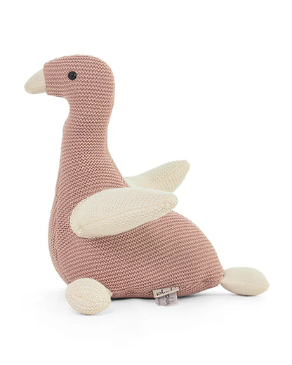 Pluchi Chuckles Bird Pale Pink-Cotton Knitted Soft Toy-Promotes Visual Stimulation-Plush Cuddly Toy For Newborn
