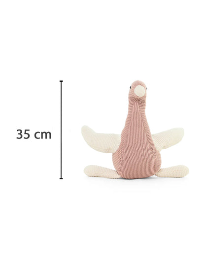 Pluchi Chuckles Bird Pale Pink-Cotton Knitted Soft Toy-Promotes Visual Stimulation-Plush Cuddly Toy For Newborn
