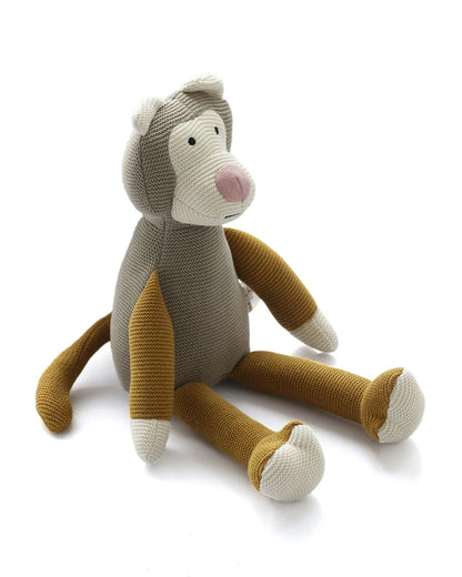 Pluchi Monkey Multicolor-100% Cotton Knitted Soft Toy-Promotes Imaginative Play-Plush Cuddly Toy For Newborn