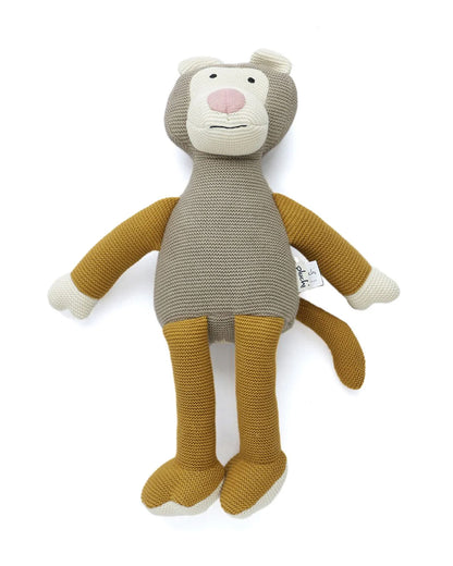 Pluchi Monkey Multicolor-100% Cotton Knitted Soft Toy-Promotes Imaginative Play-Plush Cuddly Toy For Newborn