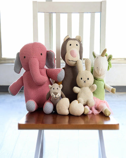 Pluchi Monkey Multicolor-100% Cotton Knitted Soft Toy-Promotes Imaginative Play-Plush Cuddly Toy For Newborn