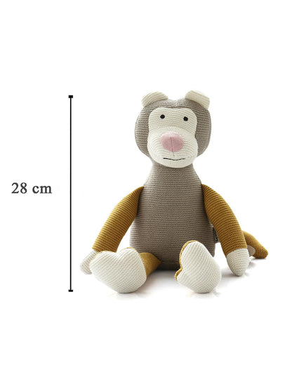 Pluchi Monkey Multicolor-100% Cotton Knitted Soft Toy-Promotes Imaginative Play-Plush Cuddly Toy For Newborn