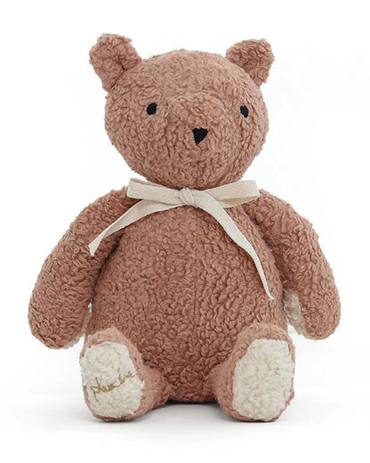 Pluchi Mr. Fluff Dusty Coral Cotton Knitted Soft Toy-Promotes Tactile Stimulation-Plush Cuddly Toy For Newborn