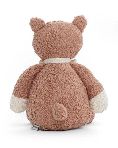 Pluchi Mr. Fluff Dusty Coral Cotton Knitted Soft Toy-Promotes Tactile Stimulation-Plush Cuddly Toy For Newborn