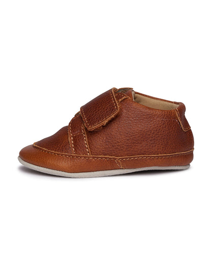 Elves Brown Milled Velcro Pre-Walker Shoes-For Infants