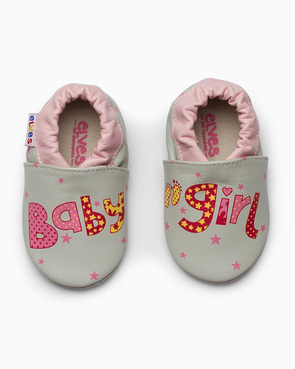 Elves Baby Pink & Grey Girl Slip On Pre-Walker Shoes-For Infants