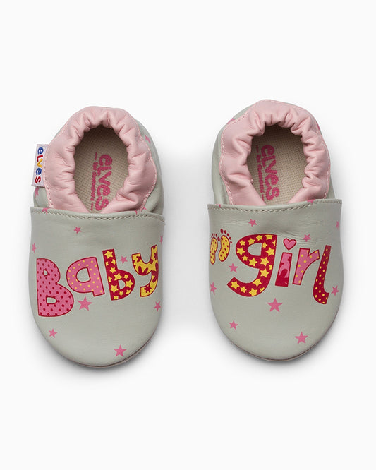 Elves Baby Pink & Grey Girl Slip On Pre-Walker Shoes-For Infants