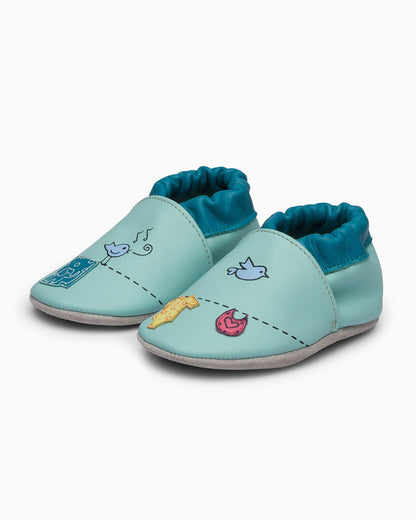 Elves Blue Birdie Slip On Pre-Walker Shoes-For Infants