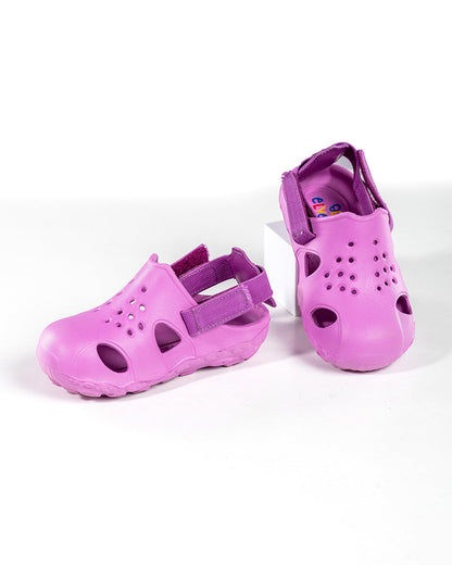 Elves Pink Bubblegum Velcro Clogs-For Infants