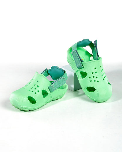 Elves Mint Avocado Velcro Clogs-For Infants